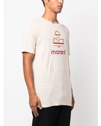 hellbeige T-Shirt mit einem Rundhalsausschnitt von Isabel Marant