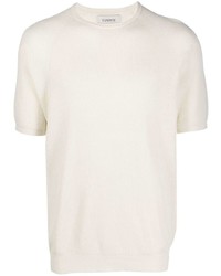 hellbeige T-Shirt mit einem Rundhalsausschnitt von Laneus