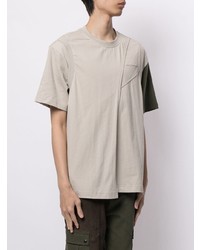 hellbeige T-Shirt mit einem Rundhalsausschnitt von Feng Chen Wang