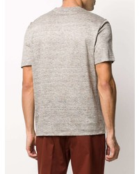 hellbeige T-Shirt mit einem Rundhalsausschnitt von Ermenegildo Zegna