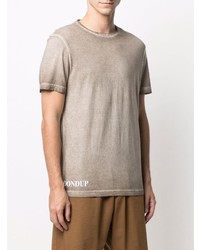 hellbeige T-Shirt mit einem Rundhalsausschnitt von Dondup