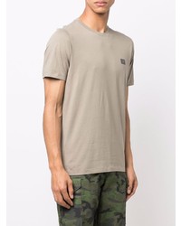 hellbeige T-Shirt mit einem Rundhalsausschnitt von C.P. Company