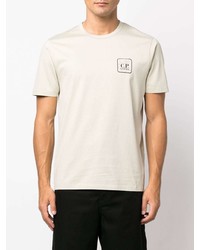 hellbeige T-Shirt mit einem Rundhalsausschnitt von C.P. Company