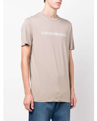 hellbeige T-Shirt mit einem Rundhalsausschnitt von Emporio Armani