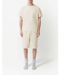 hellbeige T-Shirt mit einem Rundhalsausschnitt von Burberry