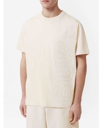 hellbeige T-Shirt mit einem Rundhalsausschnitt von Burberry