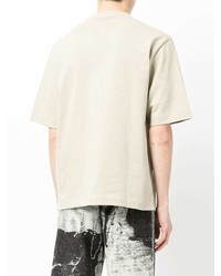 hellbeige T-Shirt mit einem Rundhalsausschnitt von Off-White