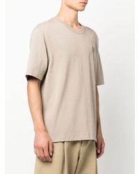 hellbeige T-Shirt mit einem Rundhalsausschnitt von Ami Paris