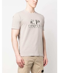 hellbeige T-Shirt mit einem Rundhalsausschnitt von C.P. Company