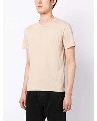 hellbeige T-Shirt mit einem Rundhalsausschnitt von Emporio Armani