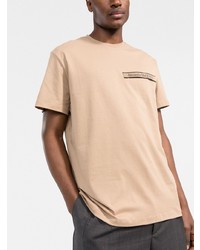 hellbeige T-Shirt mit einem Rundhalsausschnitt von Alexander McQueen