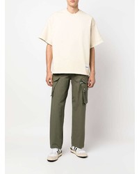 hellbeige T-Shirt mit einem Rundhalsausschnitt von Jil Sander