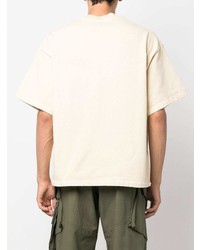 hellbeige T-Shirt mit einem Rundhalsausschnitt von Jil Sander