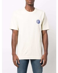 hellbeige T-Shirt mit einem Rundhalsausschnitt von Paura