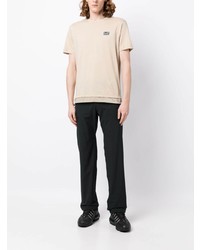 hellbeige T-Shirt mit einem Rundhalsausschnitt von Ea7 Emporio Armani