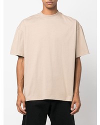 hellbeige T-Shirt mit einem Rundhalsausschnitt von MSGM