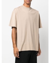 hellbeige T-Shirt mit einem Rundhalsausschnitt von MSGM