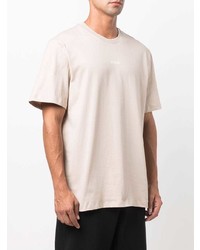 hellbeige T-Shirt mit einem Rundhalsausschnitt von MSGM