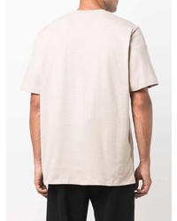 hellbeige T-Shirt mit einem Rundhalsausschnitt von MSGM