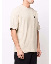 hellbeige T-Shirt mit einem Rundhalsausschnitt von Off-White