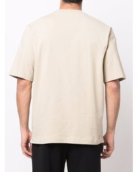 hellbeige T-Shirt mit einem Rundhalsausschnitt von Off-White