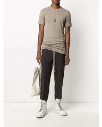 hellbeige T-Shirt mit einem Rundhalsausschnitt von Rick Owens