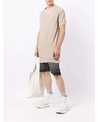 hellbeige T-Shirt mit einem Rundhalsausschnitt von Boris Bidjan Saberi