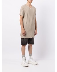 hellbeige T-Shirt mit einem Rundhalsausschnitt von Boris Bidjan Saberi