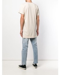 hellbeige T-Shirt mit einem Rundhalsausschnitt von John Elliott