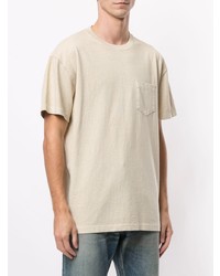 hellbeige T-Shirt mit einem Rundhalsausschnitt von John Elliott