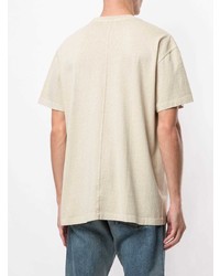 hellbeige T-Shirt mit einem Rundhalsausschnitt von John Elliott