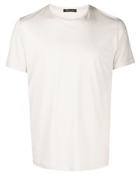 hellbeige T-Shirt mit einem Rundhalsausschnitt von Loro Piana