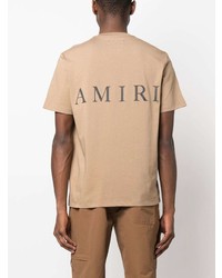 hellbeige T-Shirt mit einem Rundhalsausschnitt von Amiri