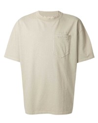 hellbeige T-Shirt mit einem Rundhalsausschnitt von MAISON KITSUNÉ