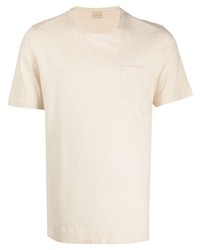 hellbeige T-Shirt mit einem Rundhalsausschnitt von Massimo Alba