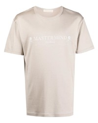 hellbeige T-Shirt mit einem Rundhalsausschnitt von Mastermind Japan
