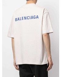 hellbeige T-Shirt mit einem Rundhalsausschnitt von Balenciaga