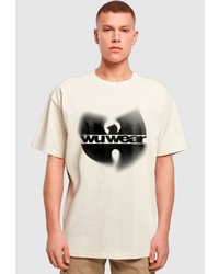 hellbeige T-Shirt mit einem Rundhalsausschnitt von MisterTee