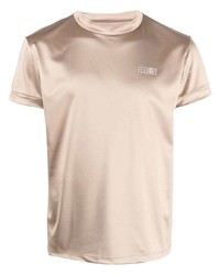 hellbeige T-Shirt mit einem Rundhalsausschnitt von MM6 MAISON MARGIELA