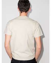 hellbeige T-Shirt mit einem Rundhalsausschnitt von Les Tien