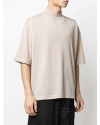 hellbeige T-Shirt mit einem Rundhalsausschnitt von Jil Sander