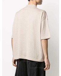 hellbeige T-Shirt mit einem Rundhalsausschnitt von Jil Sander