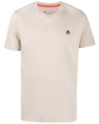 hellbeige T-Shirt mit einem Rundhalsausschnitt von Moose Knuckles