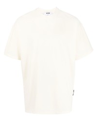 hellbeige T-Shirt mit einem Rundhalsausschnitt von MSGM