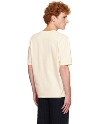 hellbeige T-Shirt mit einem Rundhalsausschnitt von Drake's
