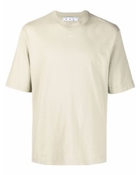 hellbeige T-Shirt mit einem Rundhalsausschnitt von Off-White