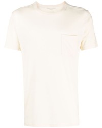 hellbeige T-Shirt mit einem Rundhalsausschnitt von Officine Generale