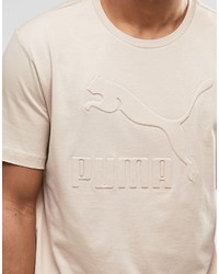 hellbeige T-Shirt mit einem Rundhalsausschnitt von Puma