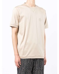 hellbeige T-Shirt mit einem Rundhalsausschnitt von Giorgio Armani