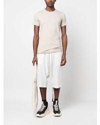 hellbeige T-Shirt mit einem Rundhalsausschnitt von Rick Owens